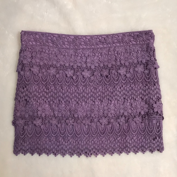 American Eagle Outfitters Dresses & Skirts - American Eagle Outfitters Crochet Purple Skirt 6
